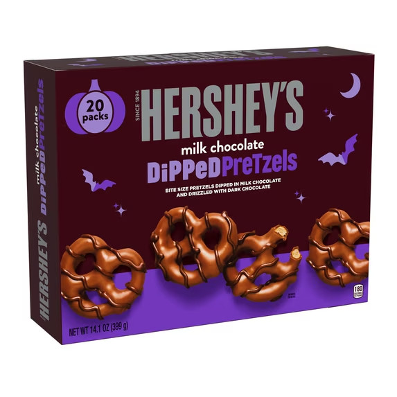 Hershey\'s Milk and Dark Chocolate Covered, Halloween Dipped Pretzels Box, 14.1 o Hershey\'s Milk and Dark Chocolate Covered, Halloween Dipped Pretzels Box, 14.1 o