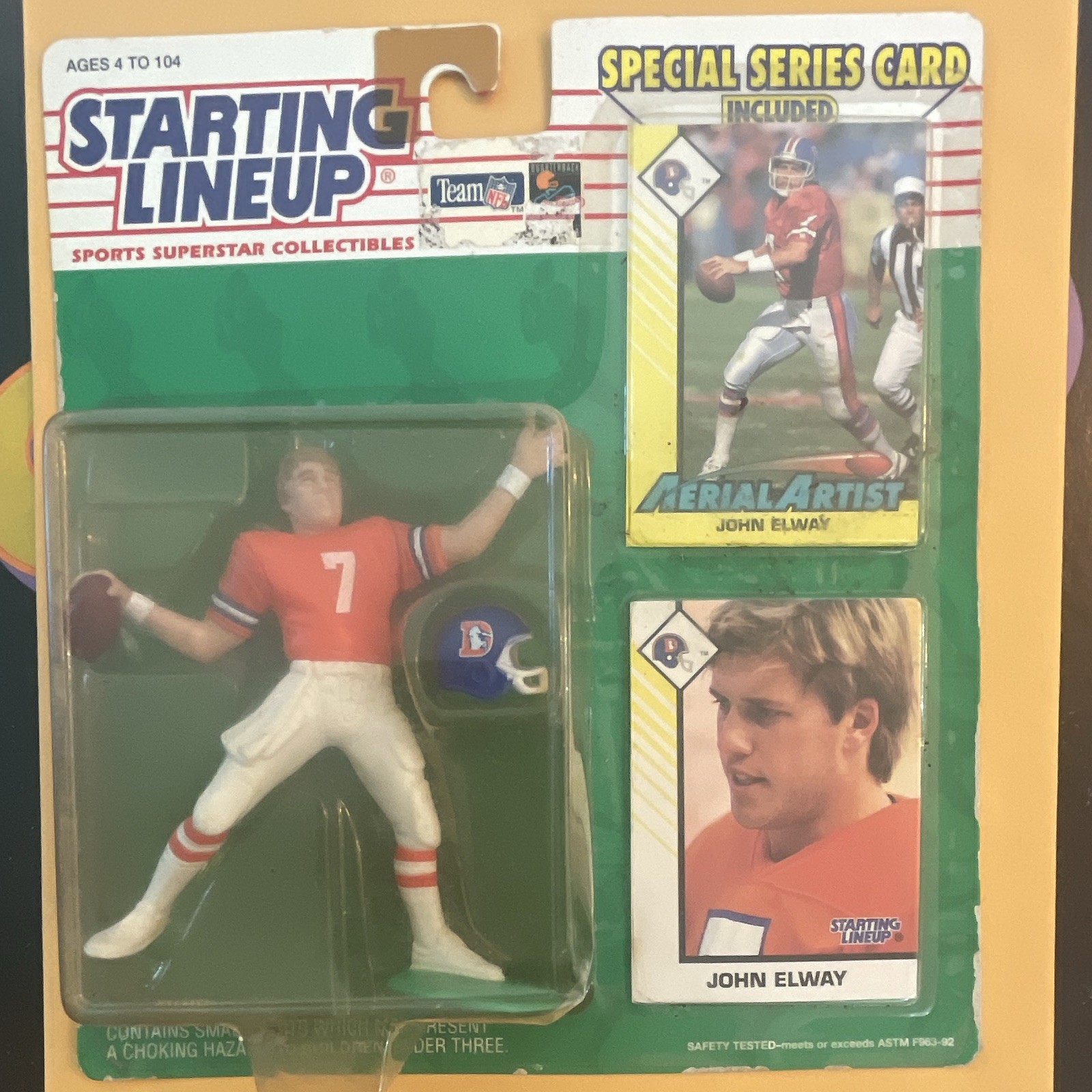 Starting Lineup John Elway NFL Football Figure 1993 w/ Special Series Card Starting Lineup John Elway NFL Football Figure 1993 w/ Special Series Card