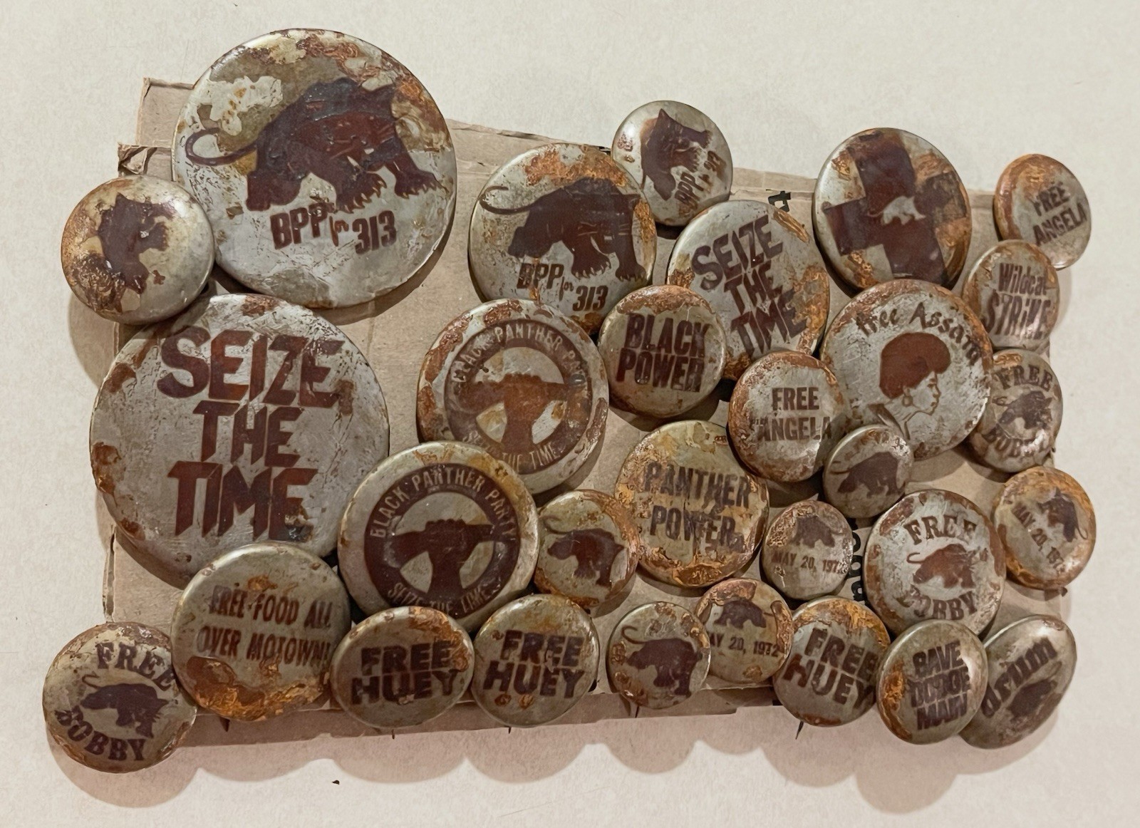 Vintage Black Panther Party Steel Metal Pin Back Buttons BPP Pins Lot of 30 Vintage Black Panther Party Steel Metal Pin Back Buttons BPP Pins Lot of 30