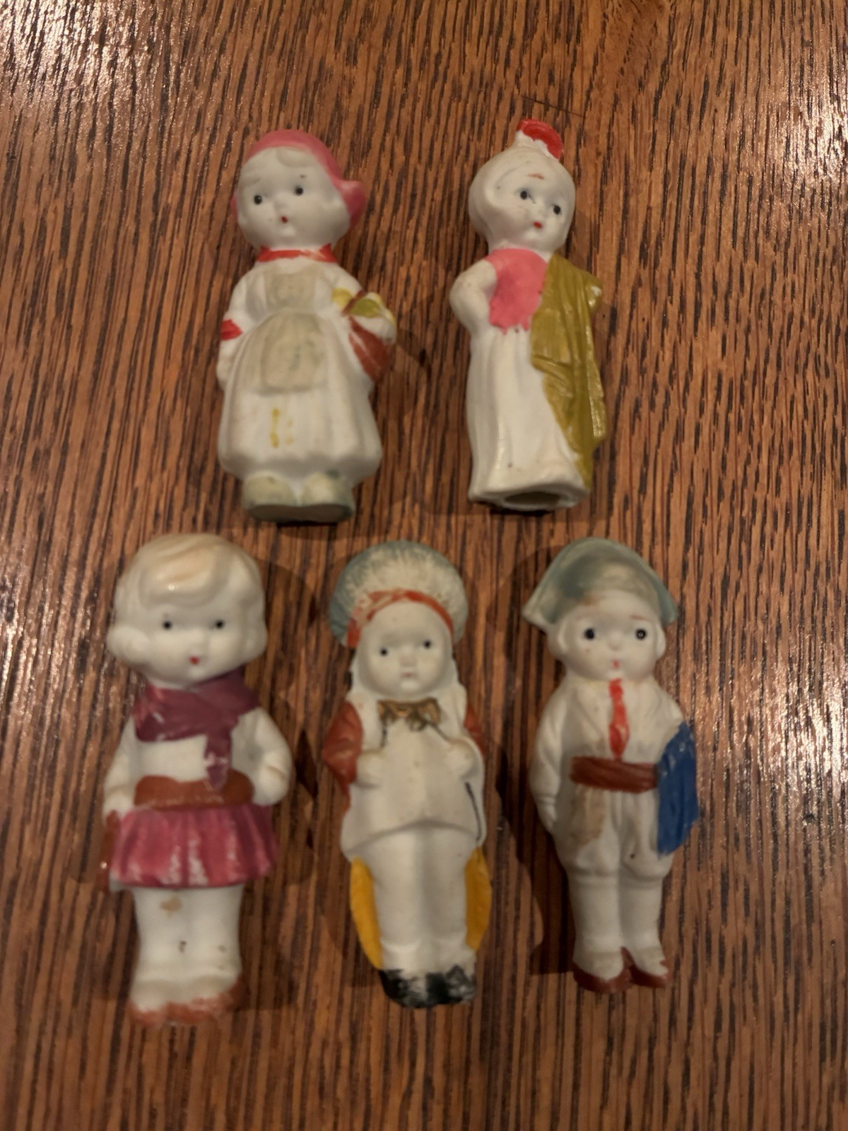 Vintage Bisque Girl Boy Figurines set of Five Japan Vintage Bisque Girl Boy Figurines set of Five Japan