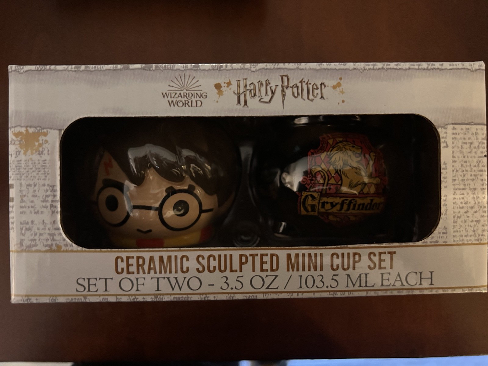 Harry Potter Ceramic Sculpted Mini Cup - Set of Two - 3.5 oz - Wizarding World