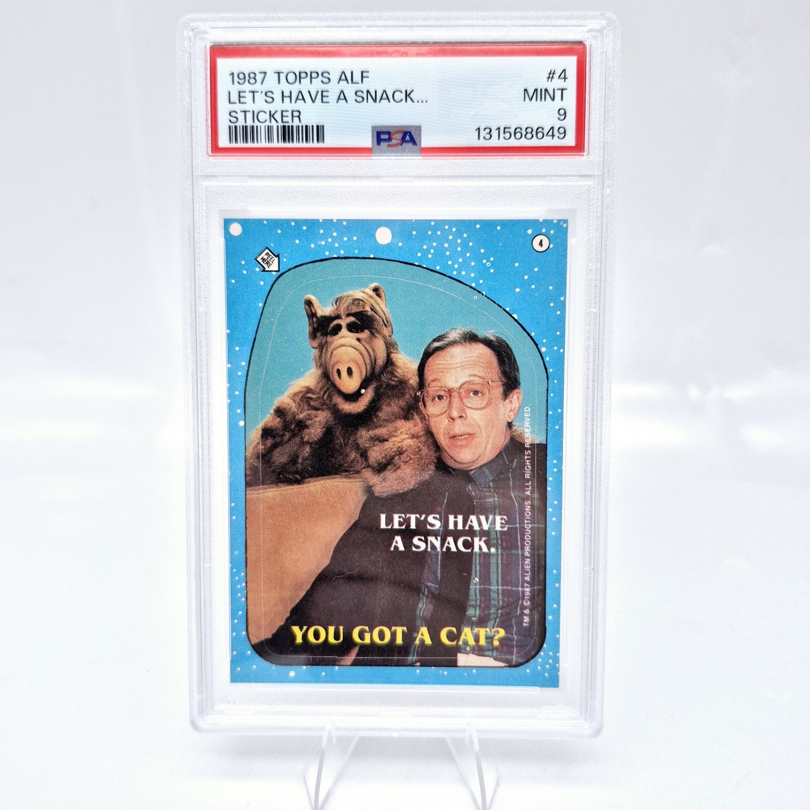 1987 Topps ALF #4 You Have a Cat Snack PSA 9 Pop 2 None Higher