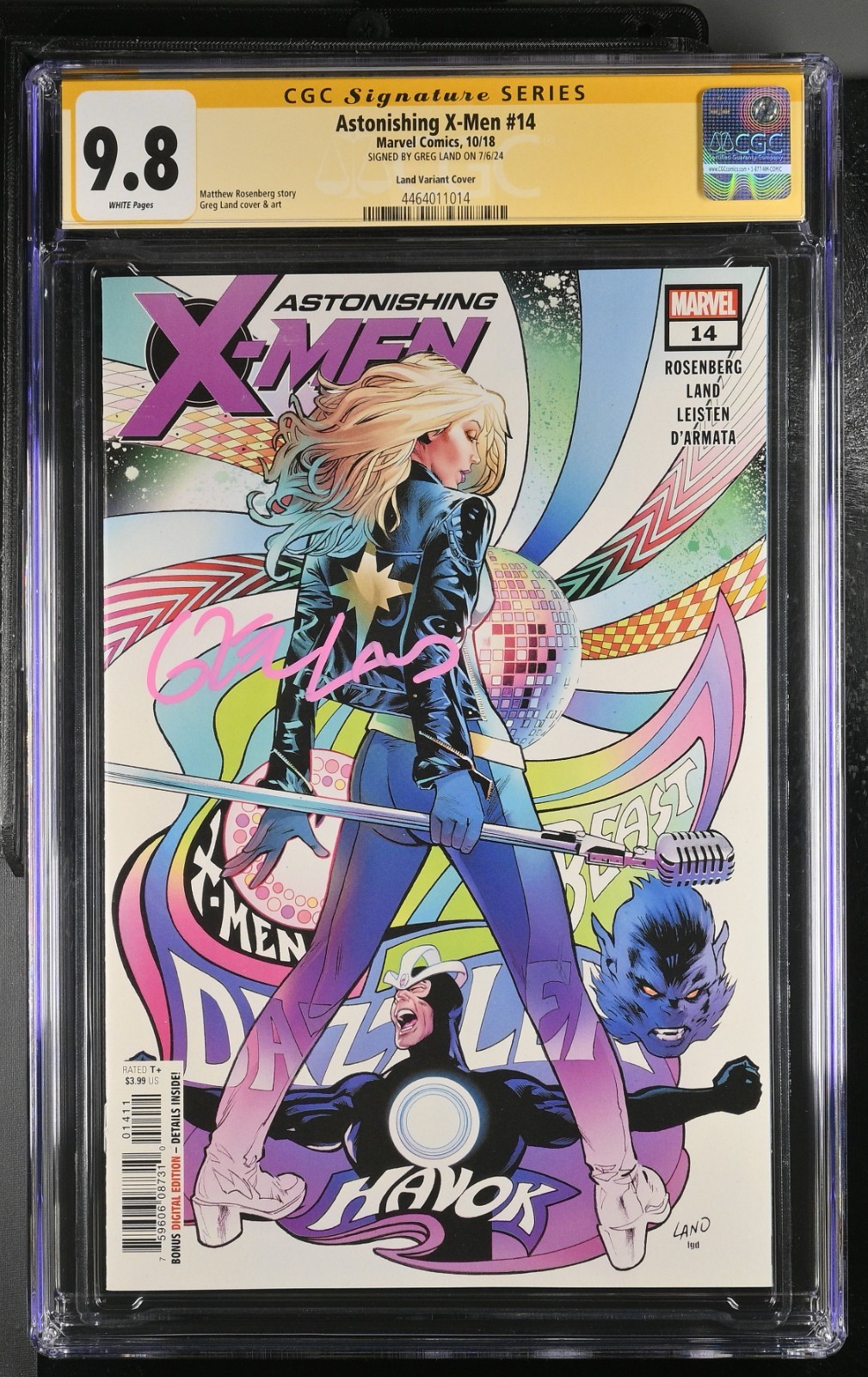 Astonishing X-Men Vol. 4 #14 Greg Land Cover Signed CGC 9.8 GOLD