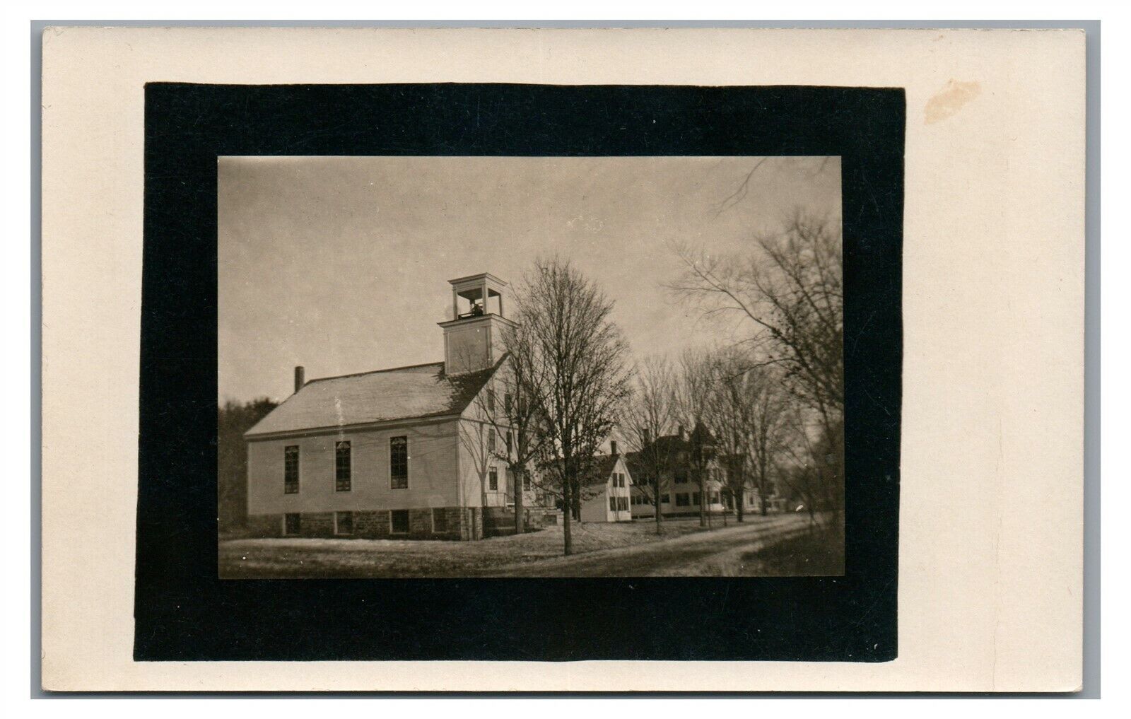 RPPC Unidentified Church School New England NH Hampshire Real Photo Postcard