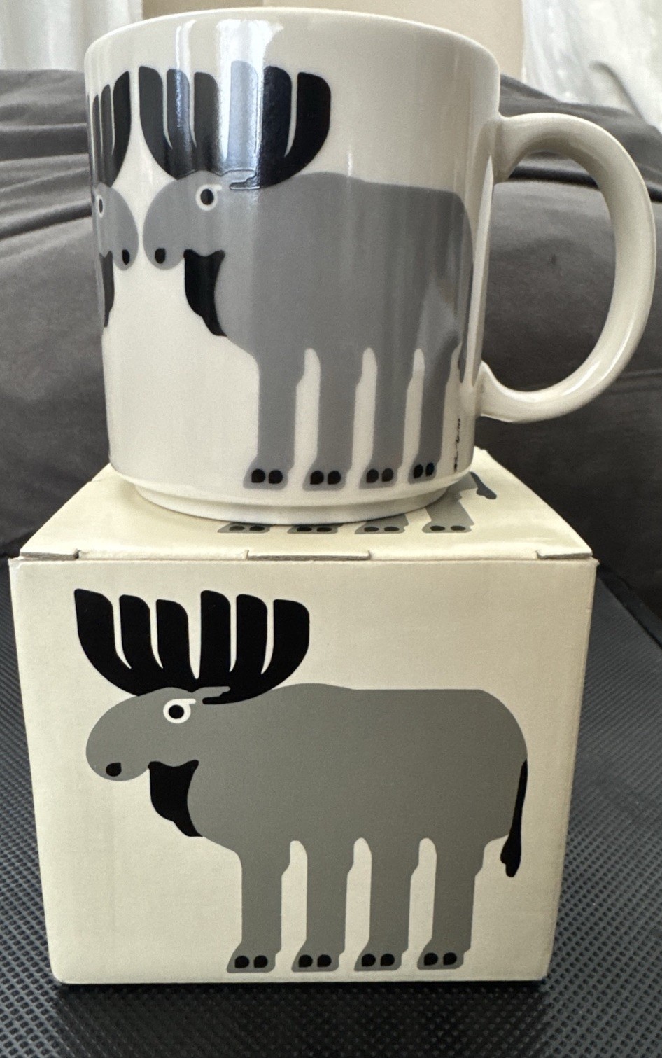 Vintage 1983 Taylor & Ng Minimals Grey Moose Mug With Original Box Pristine NOS