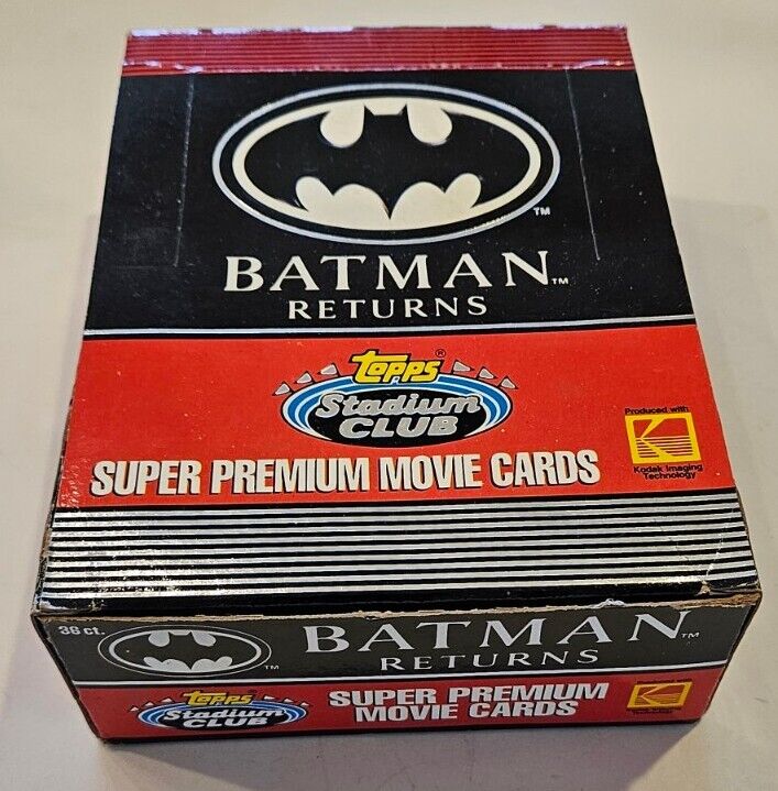 1992 TOPPS STADIUM CLUB BATMAN RETURNS SUPER PREMIUM MOVIE CARDS BOX - 36 PACKS 