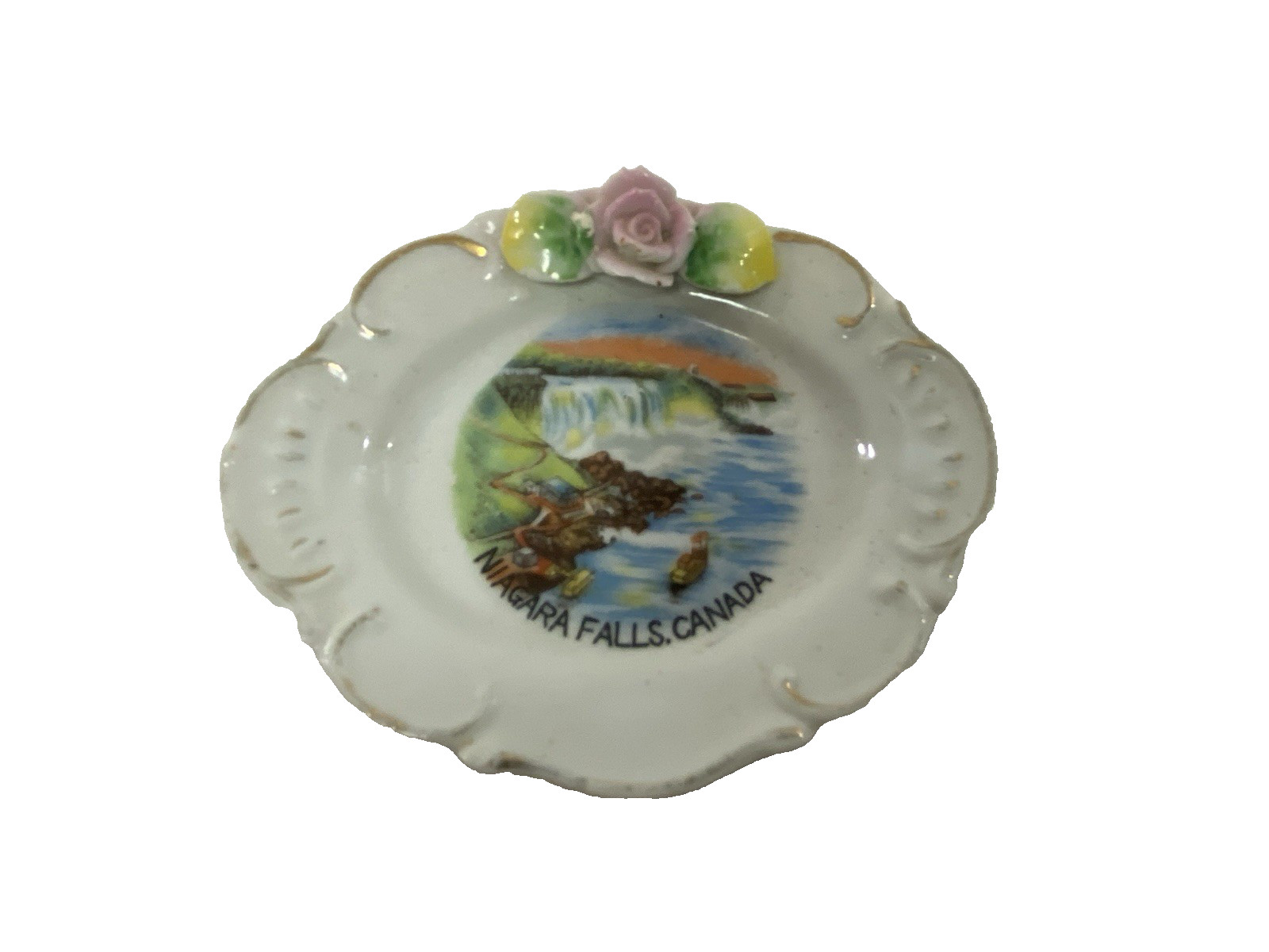 NIAGARA FALLS CANADA Souvenir TRINKET DISH PAINTED~VTG~Metropolitan~1950/60\'s~GC NIAGARA FALLS CANADA Souvenir TRINKET DISH PAINTED~VTG~Metropolitan~1950/60\'s~GC