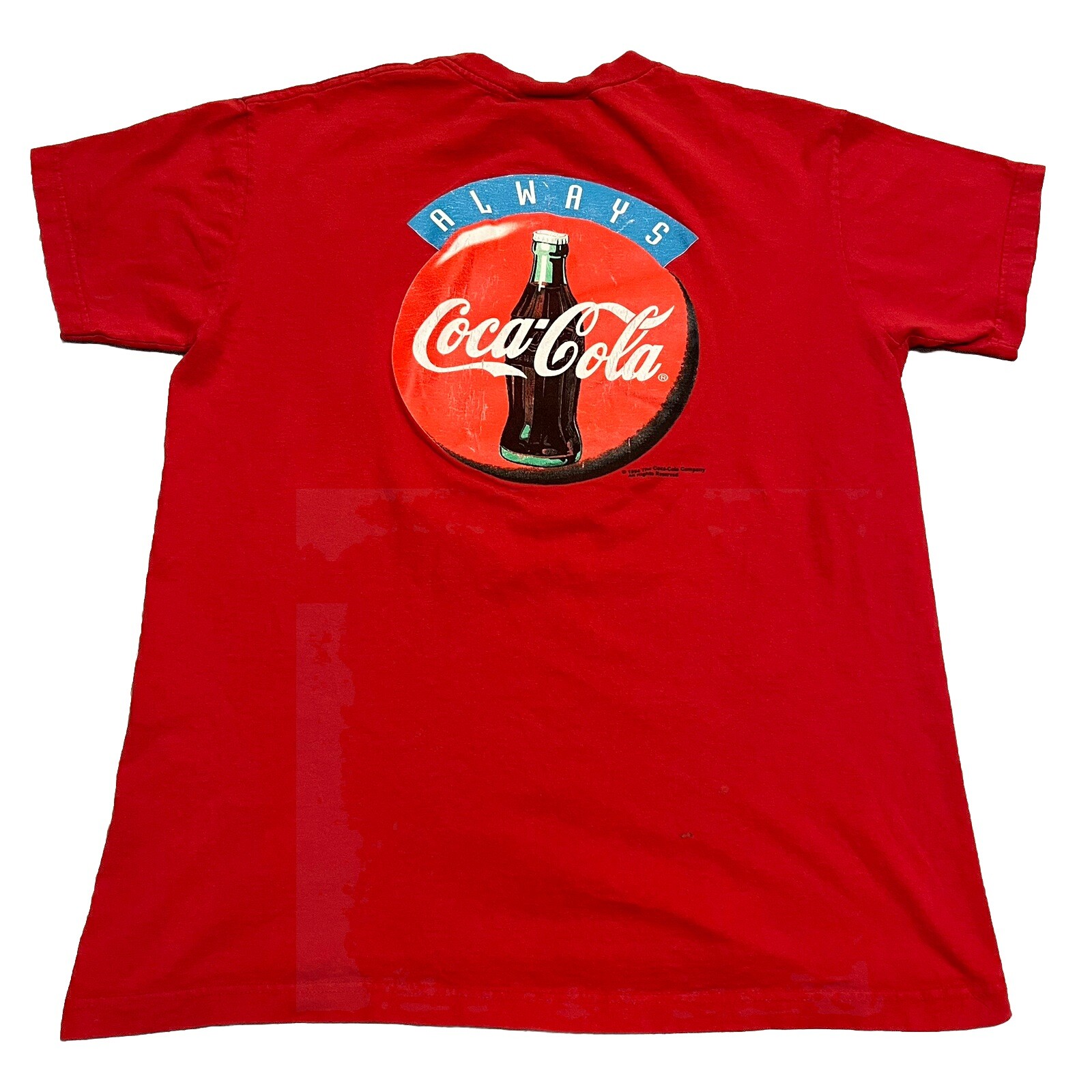 Vintage 90s Coca-Cola Coke T-Shirt Large 12 OZ Bottle Big Print 1994