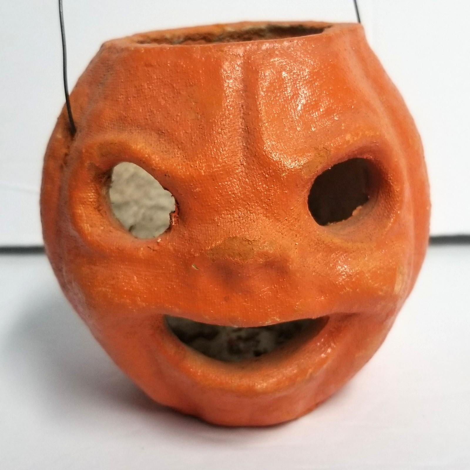 Vintage Halloween Paper Mache Pulp Scary Face JOL Jackolantern Pumpkin Lantern Vintage Halloween Paper Mache Pulp Scary Face JOL Jackolantern Pumpkin Lantern