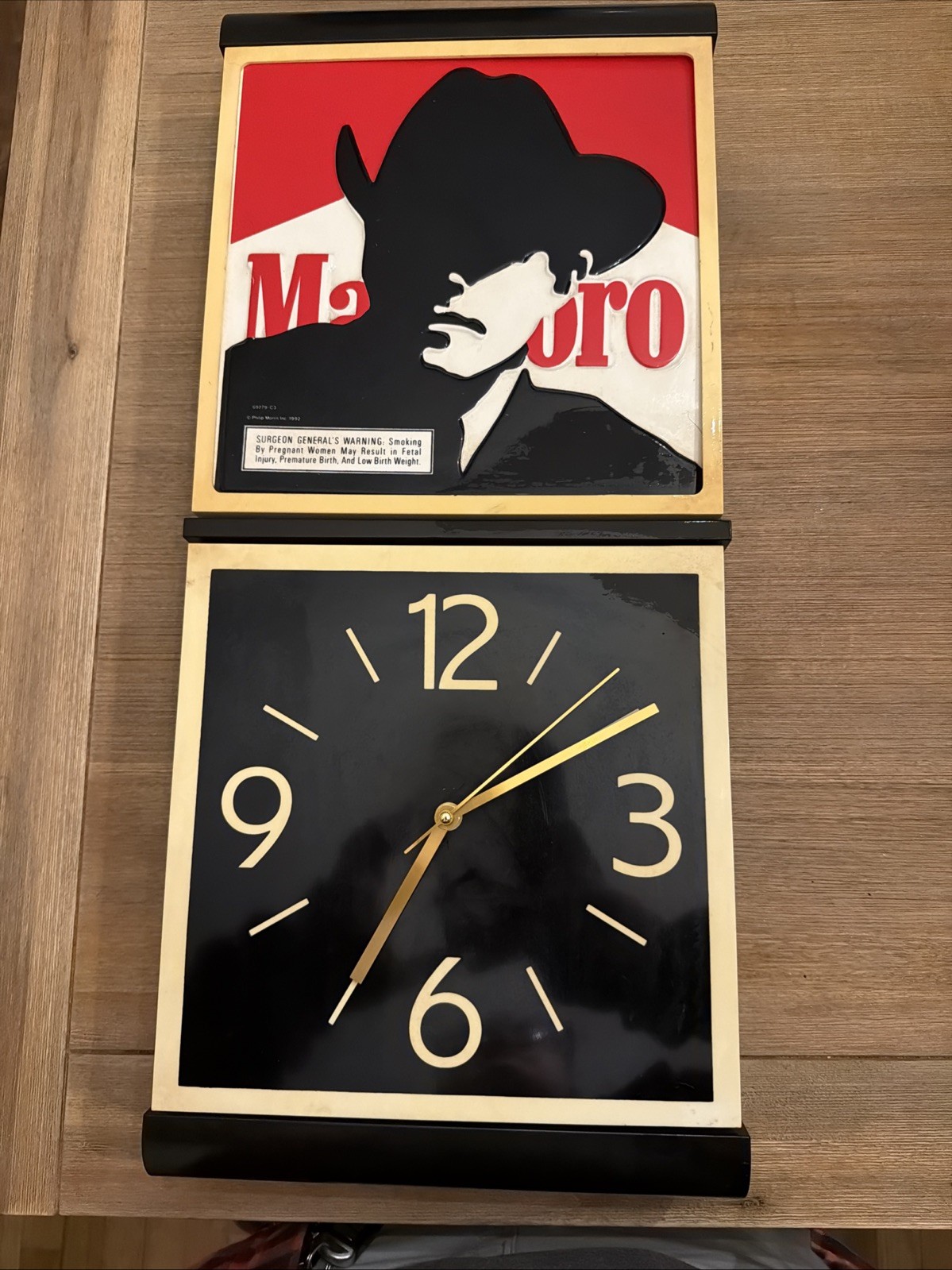 Vintage Phillip Morris Marlboro Cigarette Sign Clock - Brand New Clock Mechanics Vintage Phillip Morris Marlboro Cigarette Sign Clock - Brand New Clock Mechanics