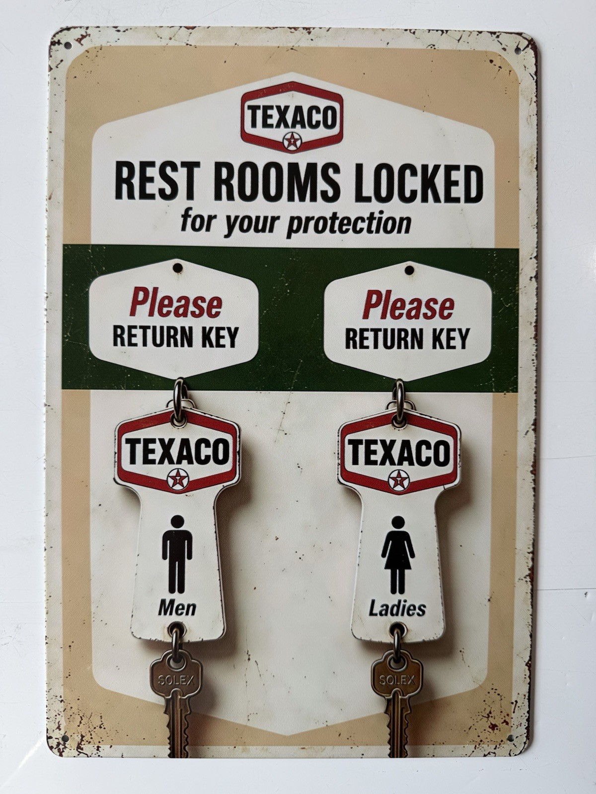 Texaco Gasoline Gas & Oil Sign - Texas Fuel Company - Vintage Restrooms Texaco Gasoline Gas & Oil Sign - Texas Fuel Company - Vintage Restrooms