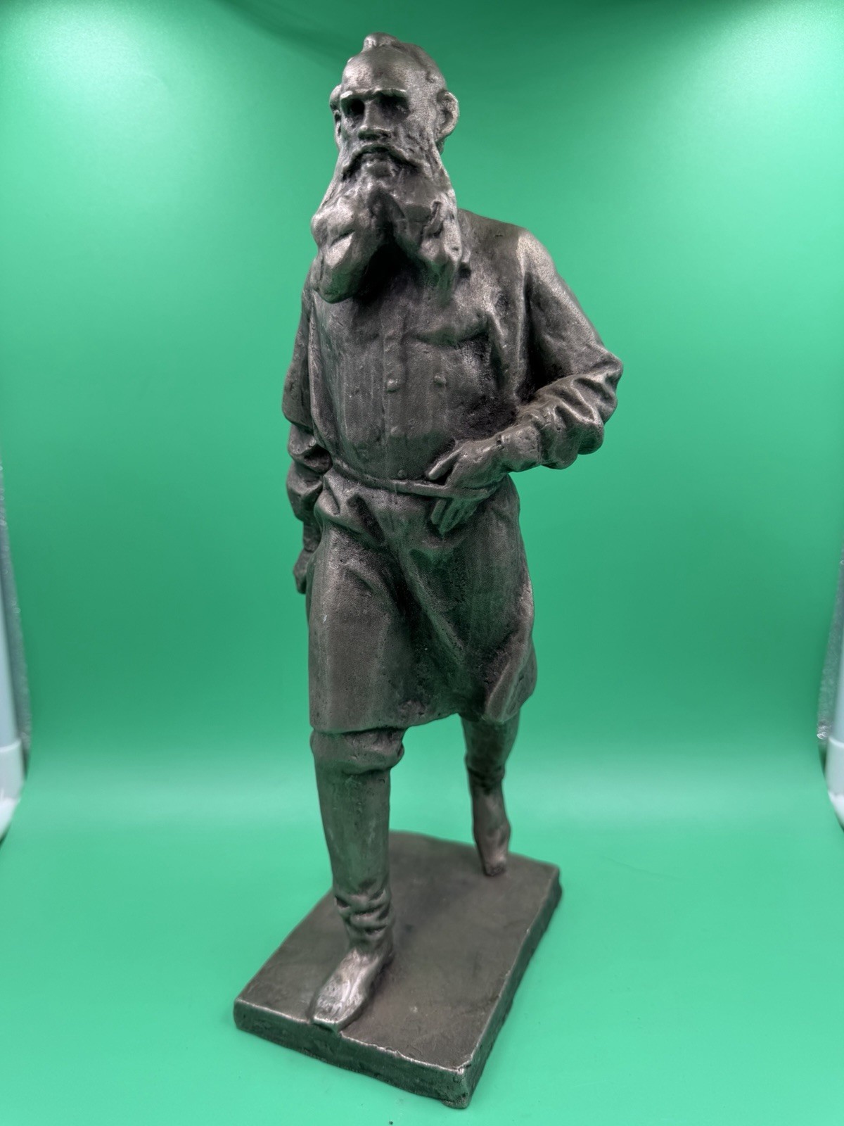 Vintage Lev Tolstoy poet Writer Metal Bust Soviet USSR Statue figure Bust 12” Vintage Lev Tolstoy poet Writer Metal Bust Soviet USSR Statue figure Bust 12”