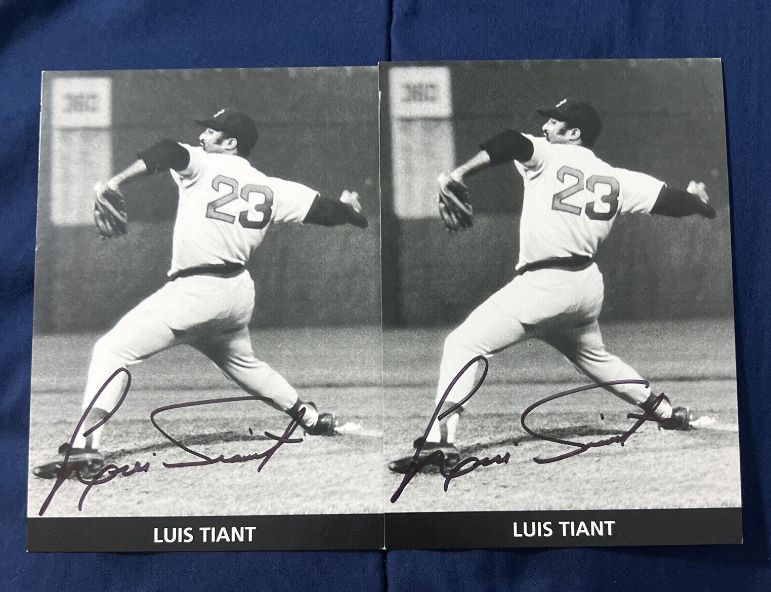 BOGO Luis Tiant Autograph Signed Photos Boston Red Sox 