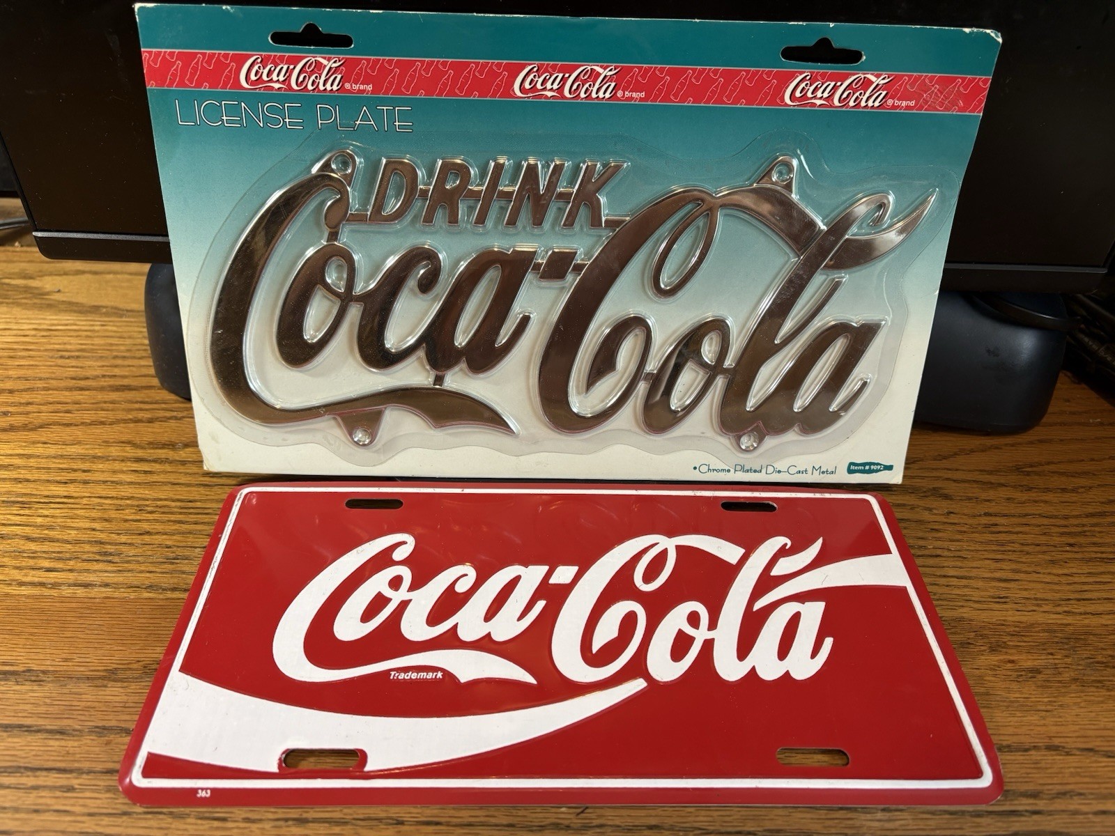 1998 Drink Coca Cola License Plate/wall Sign NIP RARE HTF DIECAST METAL+Red One
