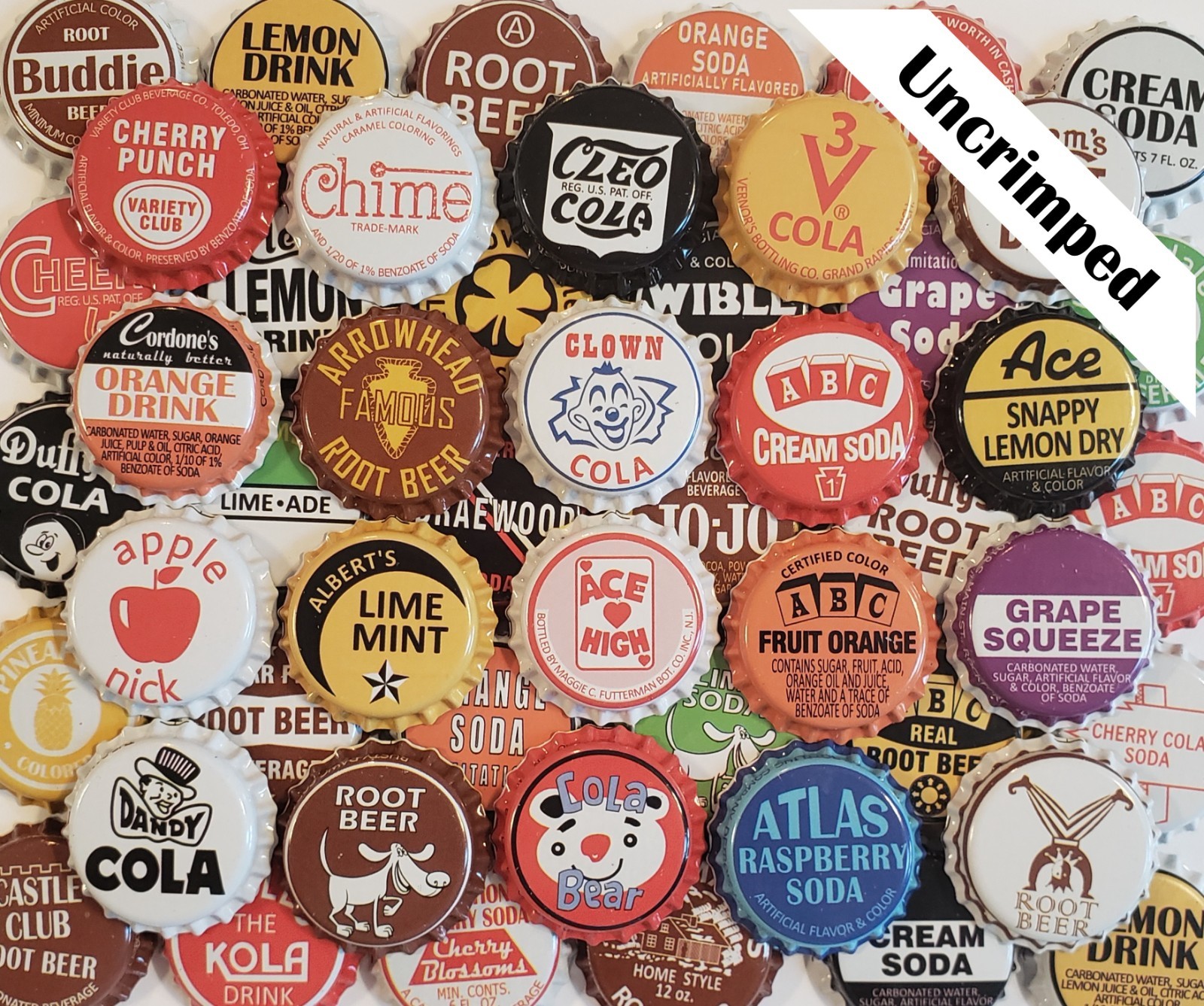 100 Vintage Soda Bottle Caps Pop (((NO REPEATS))) Unused, Zero Defects 100 Vintage Soda Bottle Caps Pop (((NO REPEATS))) Unused, Zero Defects