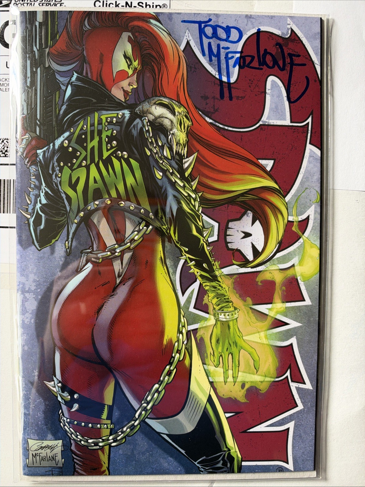 The Scorched #52 She-Spawn J. Scott Campbell Cover A SIGNED Todd McFarlane COA