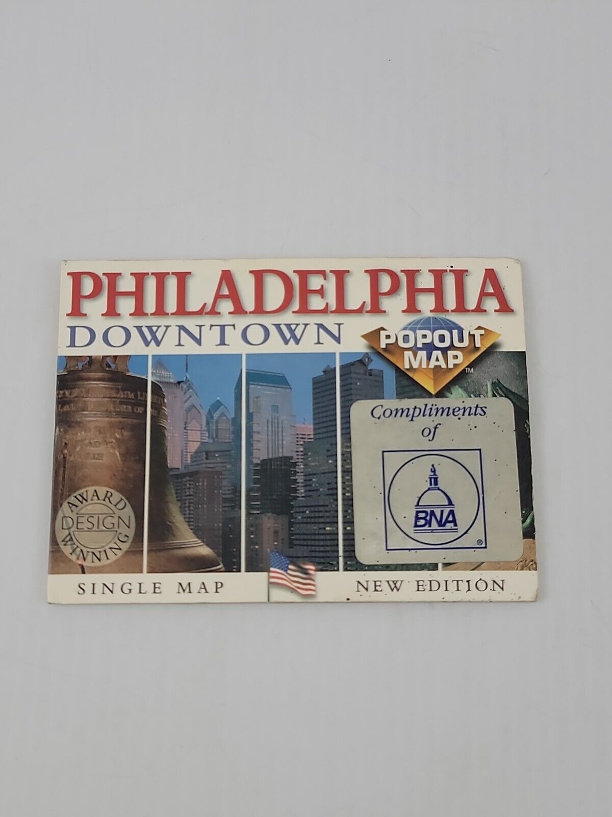 Vintage 90's Philadelphia Pennsylvania Downtown Philly Pop-out map 1996 Rare HTF