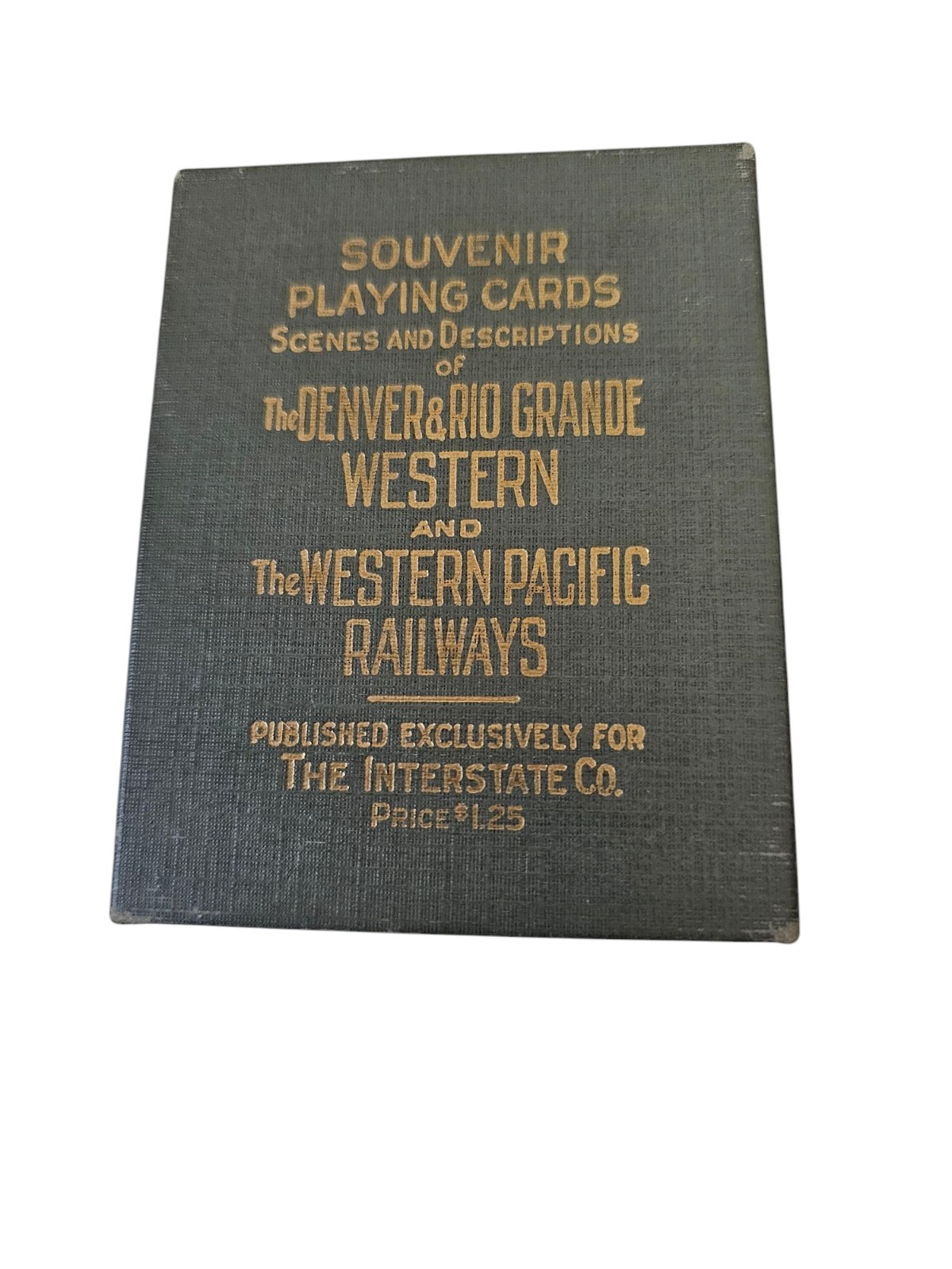 Circa 1920s Western Pacific Rail Road Souvenir Playing Card Deck w/Holder Circa 1920s Western Pacific Rail Road Souvenir Playing Card Deck w/Holder