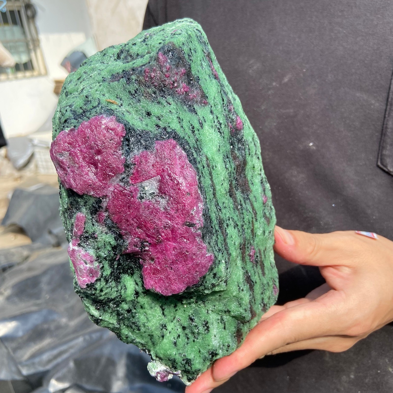 7.7lb Natural Ruby Zoisite Crystal Gemstone Rough Anyolite Mineral Specimen