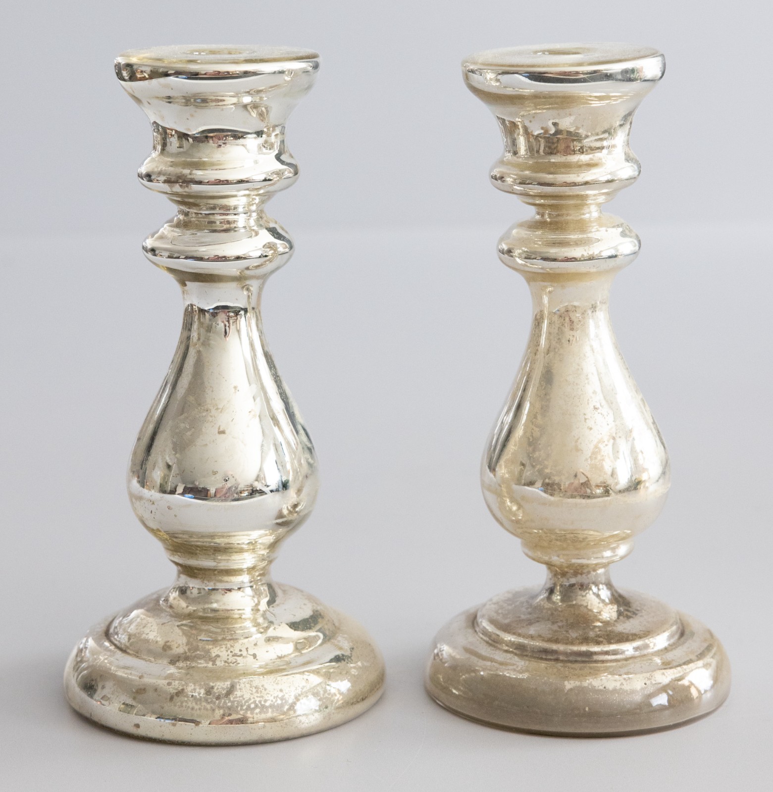 Pair of Antique 19th Century French Silvered Mercury Candlesticks Candle Holders Pair of Antique 19th Century French Silvered Mercury Candlesticks Candle Holders
