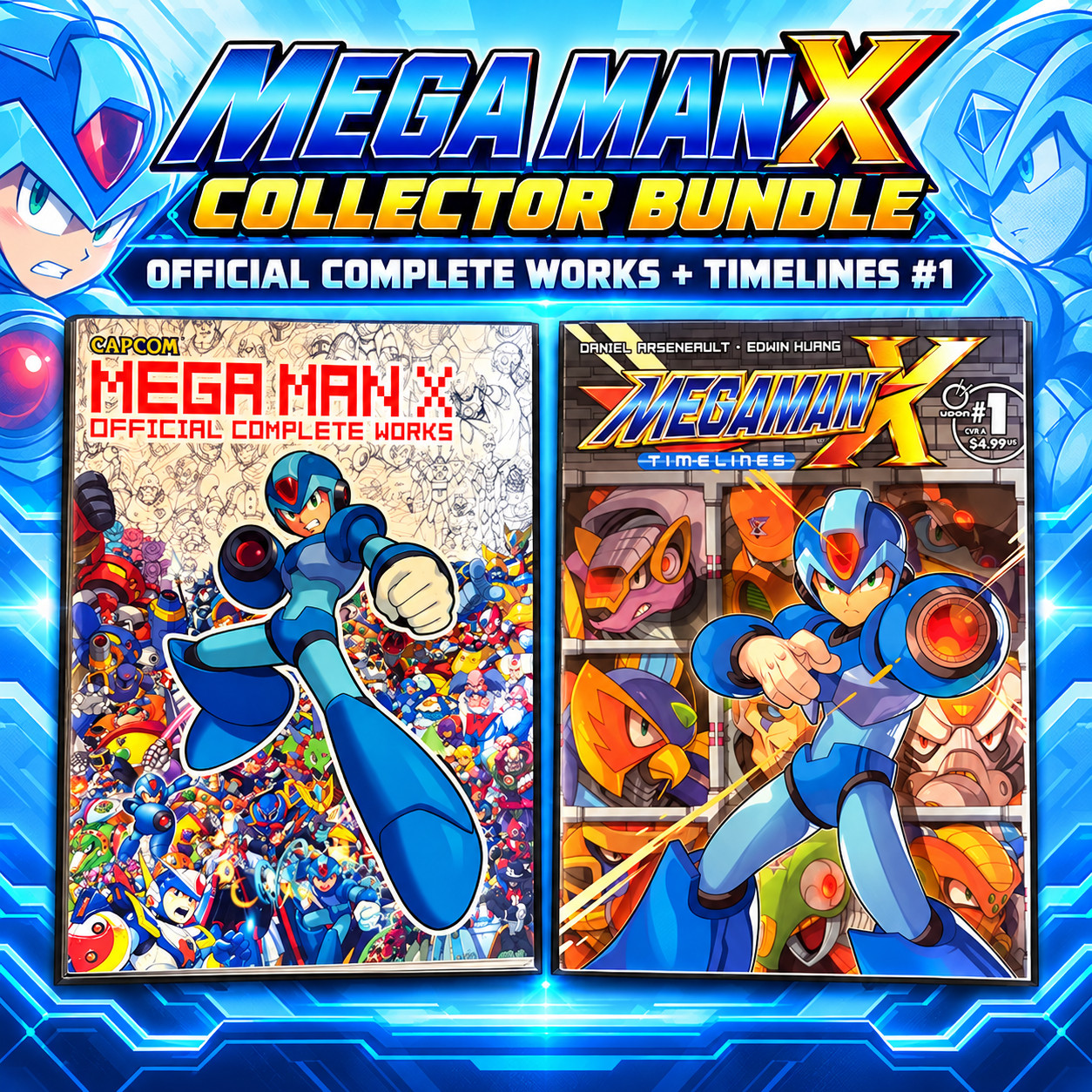 Mega Man X Official Complete Works Art Book paperback + Timelines #1 UDON Capcom