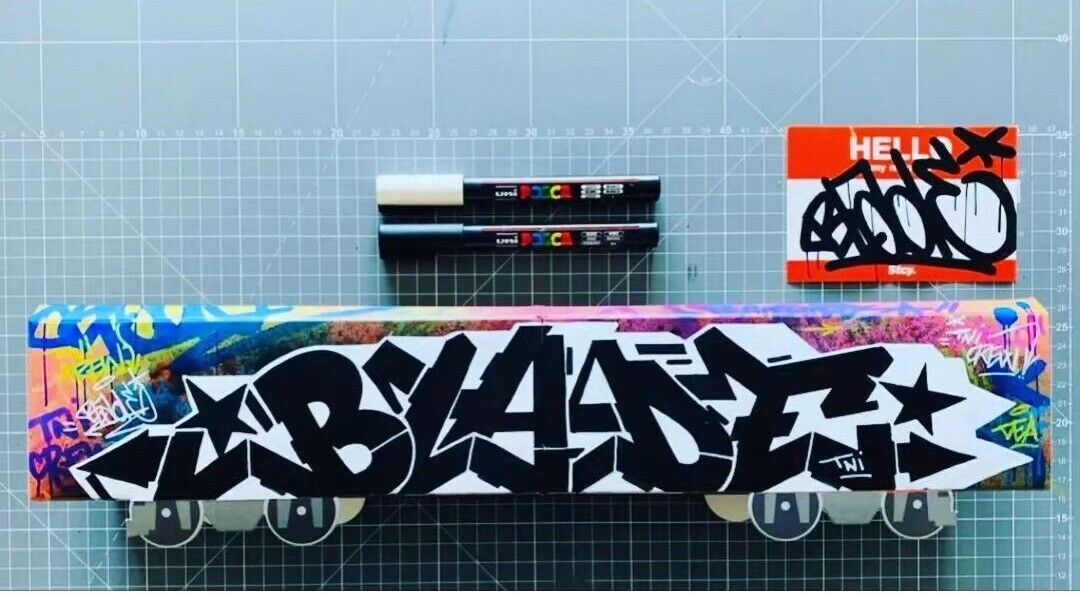 BLADE GRAFFITI on TRAIN WAGON MAKET Double Sided SEEN/JONONE/DAZE/ZENOY/COPE2/CES