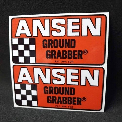 2 Ansen Ground Grabber Traction Bars Vintage Style DECALs, Vinyl Hot Rod STICKER