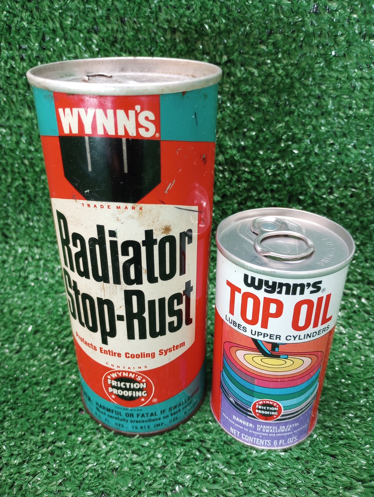 Vintage 1970 Wynn’s Engine Top Oil + Radiator Stop-Rust Both Full Unopened Vintage 1970 Wynn’s Engine Top Oil + Radiator Stop-Rust Both Full Unopened