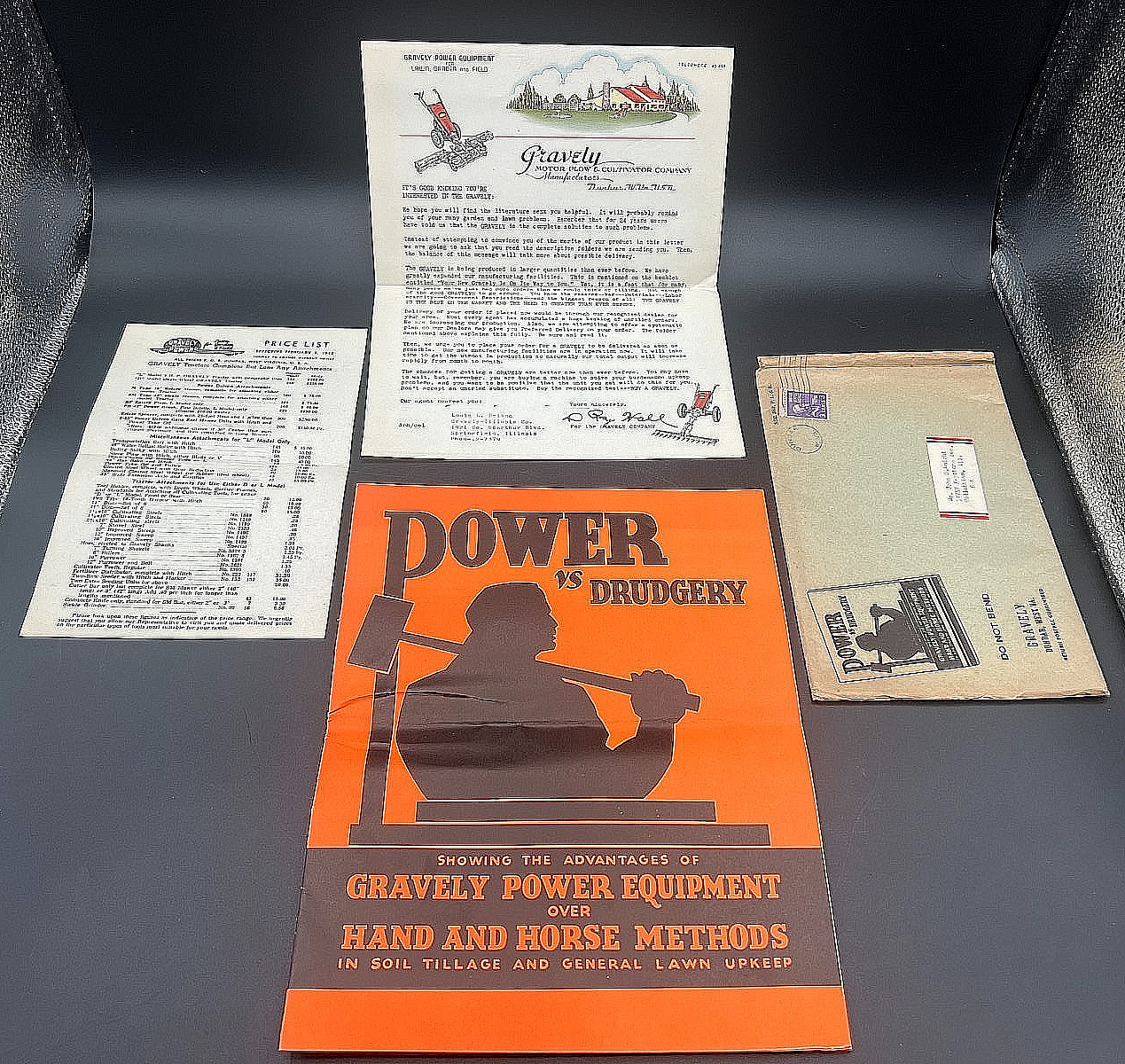 VINTAGE 1941 GRAVELY TRACTOR MOWER FULL LINE OF ATTACHMENTS BROCHURE LETTERHEAD VINTAGE 1941 GRAVELY TRACTOR MOWER FULL LINE OF ATTACHMENTS BROCHURE LETTERHEAD
