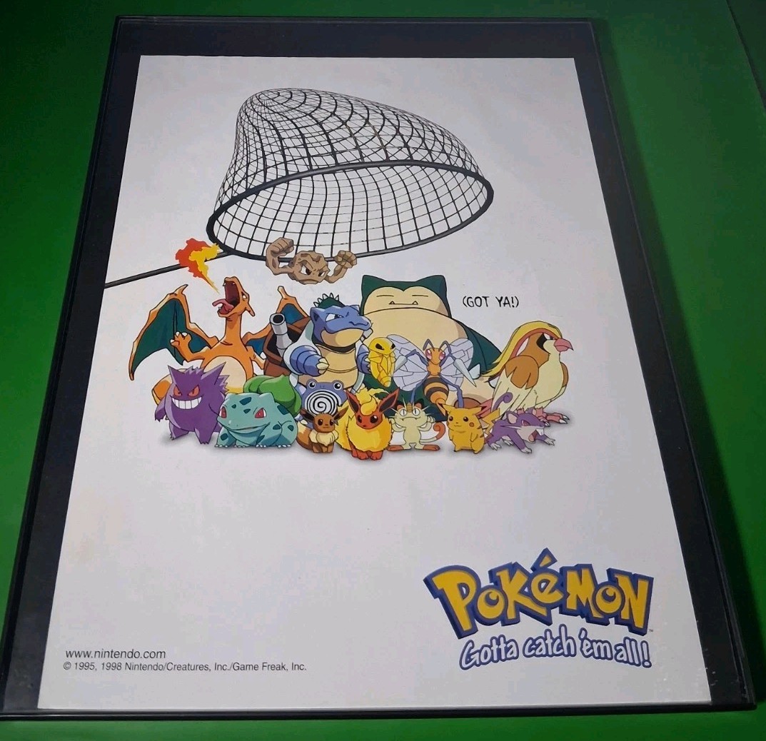 Pokémon Gotta Catch Them All Vintage Print Ad Framed 8.5x11 1998 Pokémon Gotta Catch Them All Vintage Print Ad Framed 8.5x11 1998