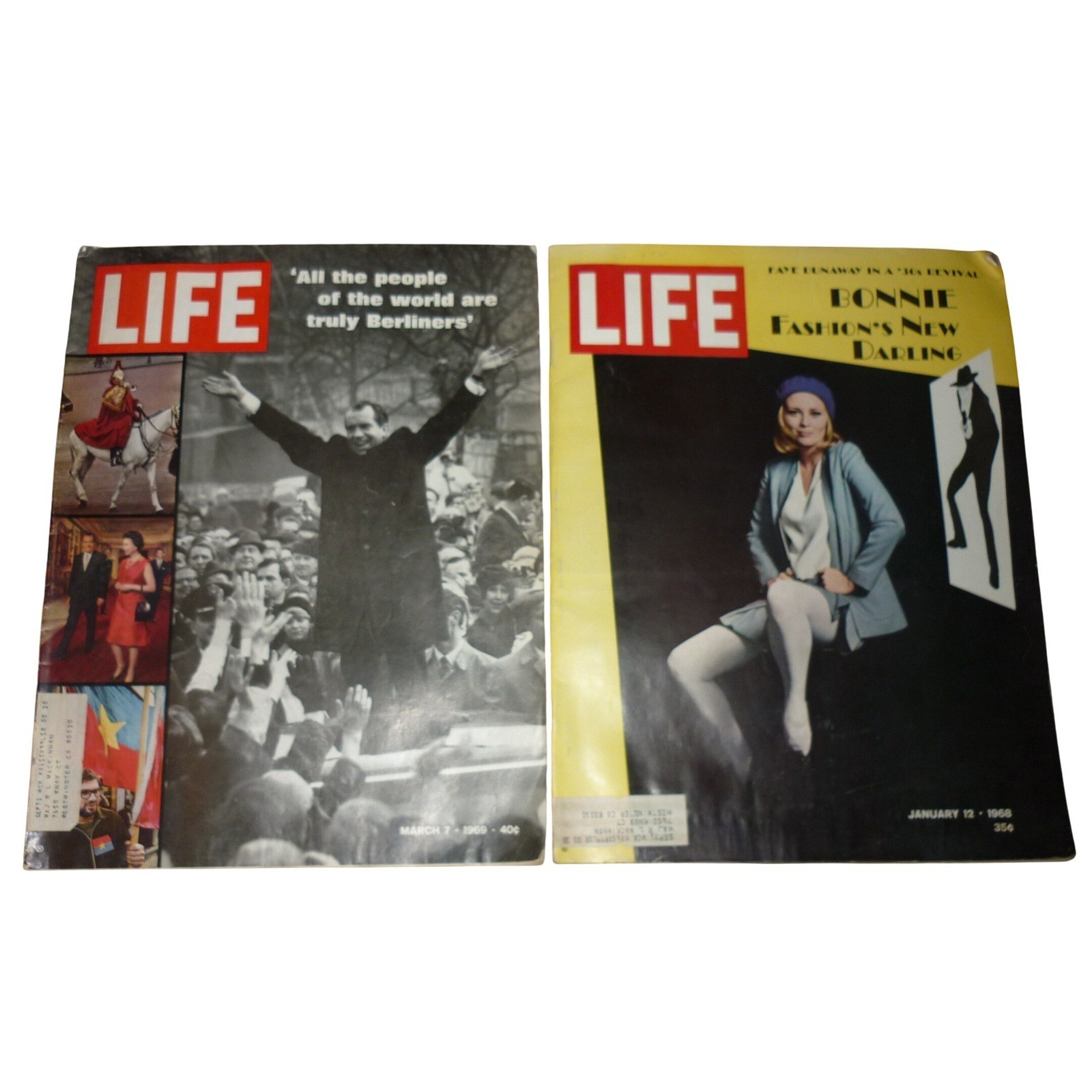 Vintage LIFE Magazine Lot 1968 1969 Faye Dunaway Richard Nixon Nixon Berlin Ads Vintage LIFE Magazine Lot 1968 1969 Faye Dunaway Richard Nixon Nixon Berlin Ads
