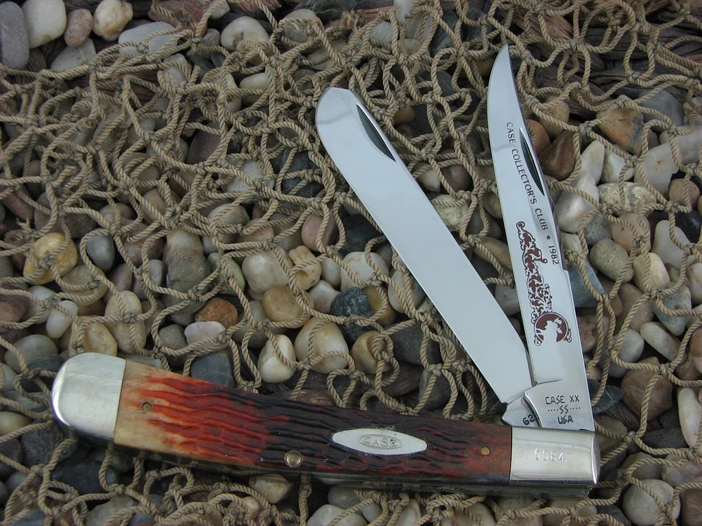 Case XX 1982 CCC Brown Jigged Bone Banana Trapper with TruSharp steel 6251 Case XX 1982 CCC Brown Jigged Bone Banana Trapper with TruSharp steel 6251