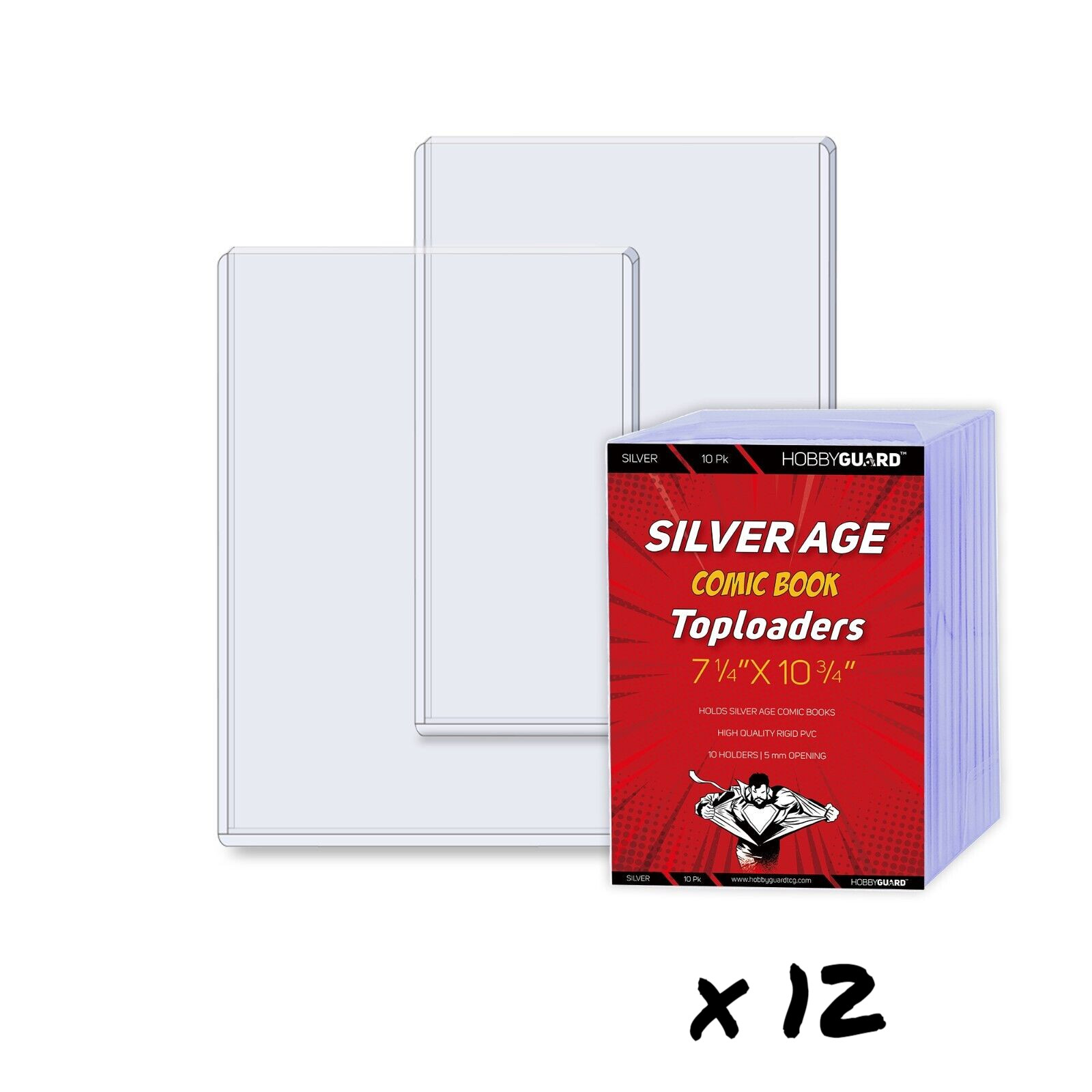 120 SILVER AGE Comic Book Topload Holders - Rigid Top loaders NEW Hobby Guard 120 SILVER AGE Comic Book Topload Holders - Rigid Top loaders NEW Hobby Guard
