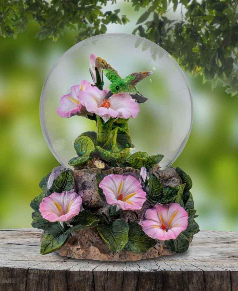 100MM Hummingbird Musical Water Globe San Francisco Music Box 100MM Hummingbird Musical Water Globe San Francisco Music Box