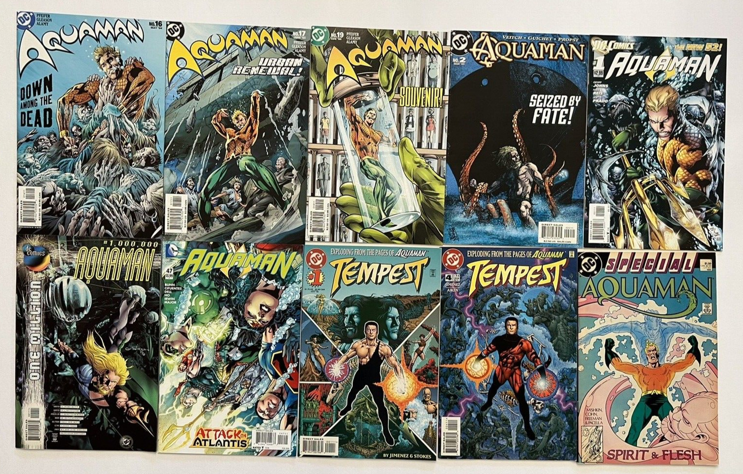 Aquaman Mixed Lot of 10 years ranging from 1988 - 2016 - incl Tempest - 1 Key
