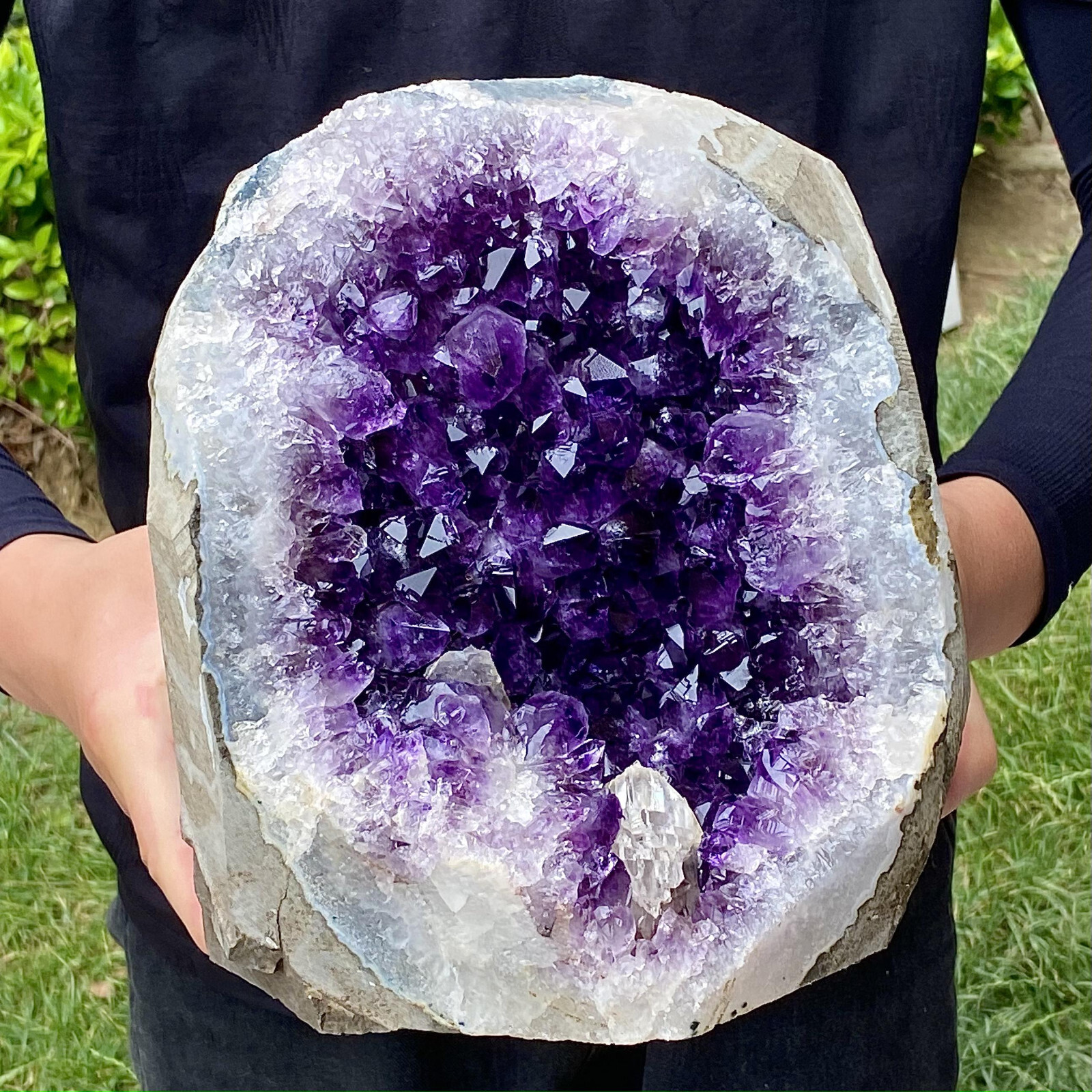 17.86LB Natural Brazilian Amethyst Crystal Cave Stone Cluster Quartz  Geode Heal