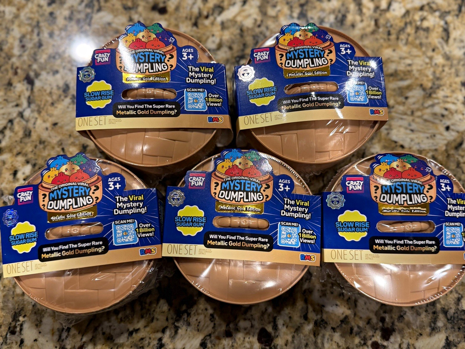 RMS Crazy Fun 5 pack Mystery Dumplings Metallic Gold Edition - Factory Sealed RMS Crazy Fun 5 pack Mystery Dumplings Metallic Gold Edition - Factory Sealed