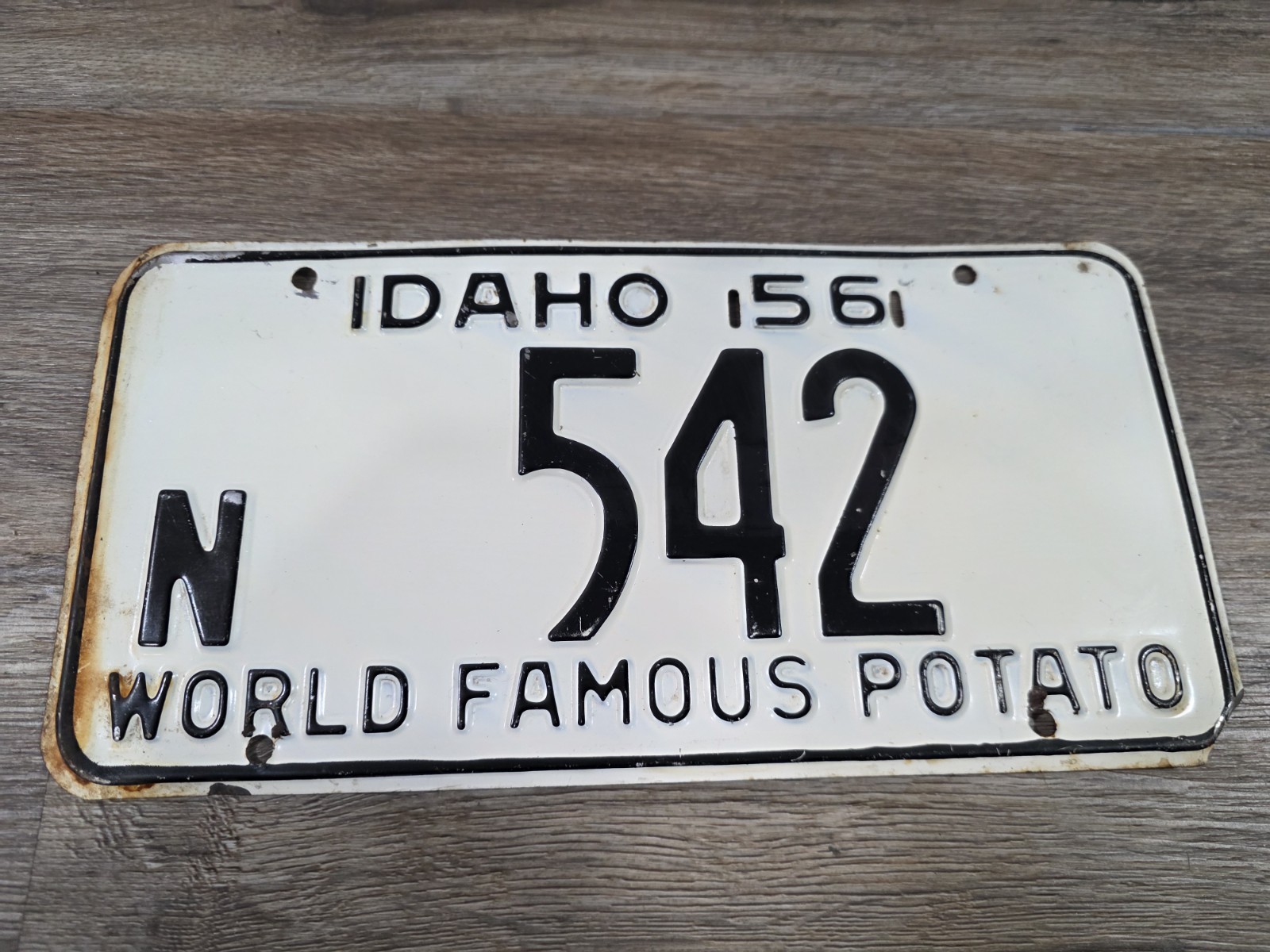 1956 Idaho License Plate All Original Black And White Vintage 56 N 542 Single 1956 Idaho License Plate All Original Black And White Vintage 56 N 542 Single