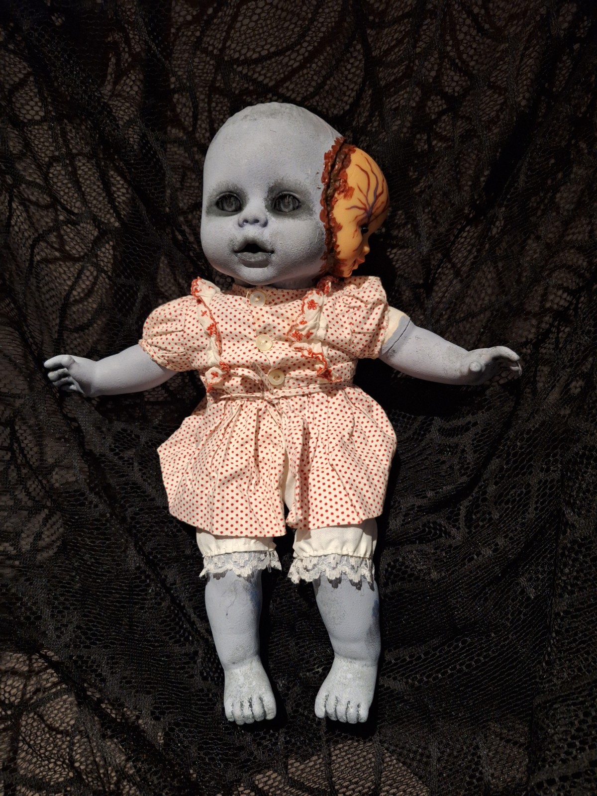 OOAK Creepy Doll Handmade Halloween Prop 10 In Tall Peek-A-boo OOAK Creepy Doll Handmade Halloween Prop 10 In Tall Peek-A-boo