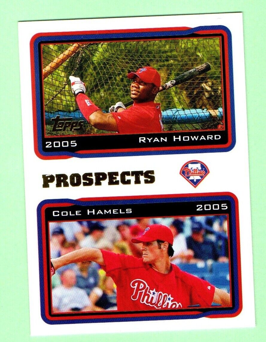  2005 Topps Prospects Cole Hamels & Ryan Howard Rookie Card #689 RC Phillies
