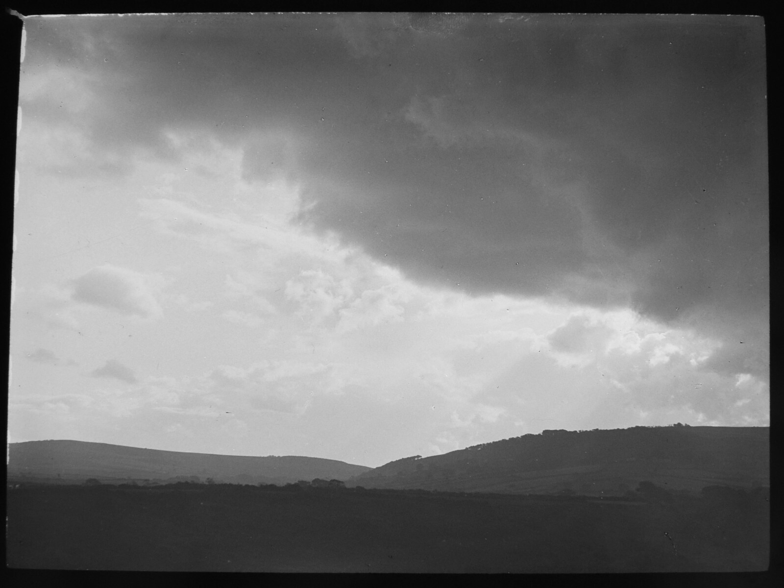ANTIQUE GBB Magic Lantern Slide RAINSTORM APPROACHING CLOUD STUDY C1890 PHOTO