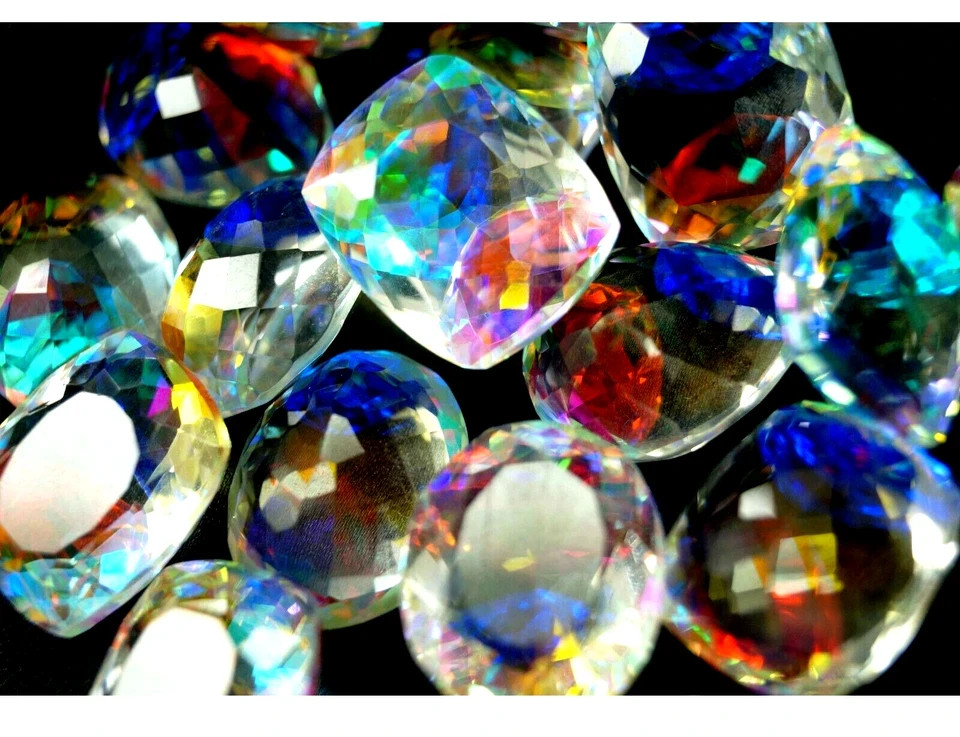 100 CT+ Rainbow Color Mix Cut Natural Mystic Topaz Loose Gemstone Lot 100 CT+ Rainbow Color Mix Cut Natural Mystic Topaz Loose Gemstone Lot