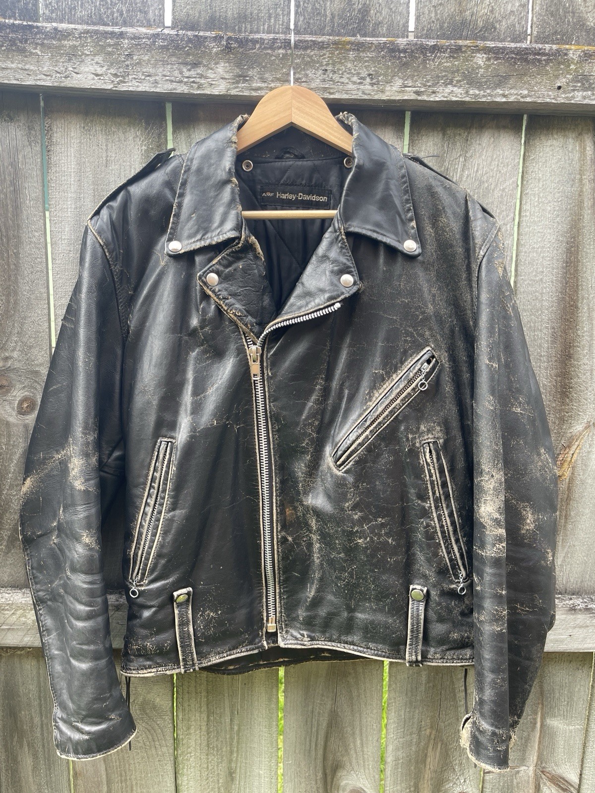 Vintage 60s 70s HARLEY DAVIDSON AMF leather jacket Biker Size 44 L motorcycle Vintage 60s 70s HARLEY DAVIDSON AMF leather jacket Biker Size 44 L motorcycle