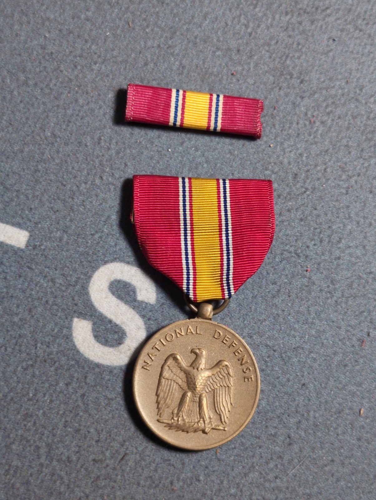 Vintage United States National Defence Service Medal Mini Miniature With Ribbon Vintage United States National Defence Service Medal Mini Miniature With Ribbon