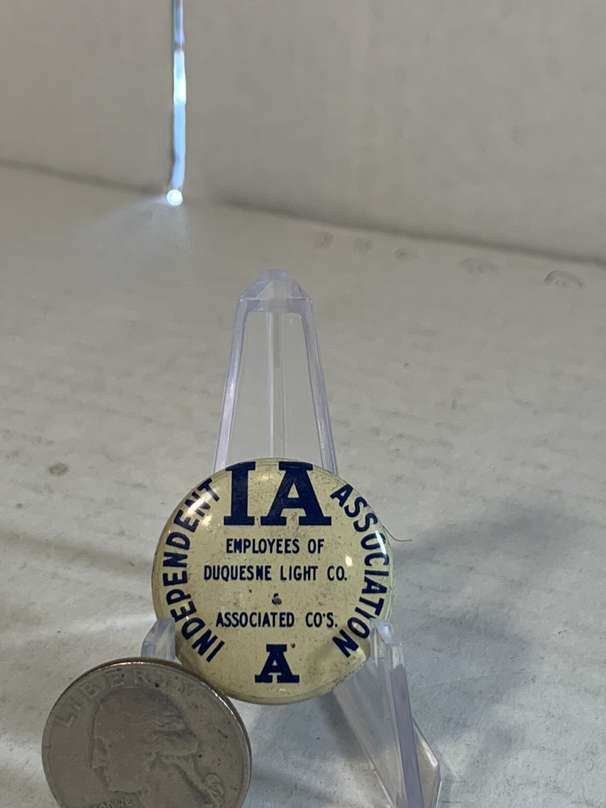 Vintage c. 1940’s Union Duquesne Iowa Electric Power Advertising Pin Back Button