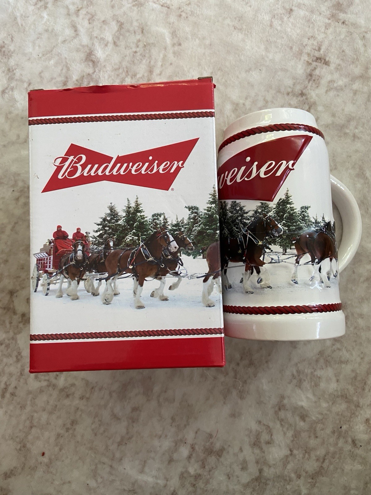 Budweiser 2016 Bud Holiday Stein Christmas Beer Mug Series Tradition Gift Boxed Budweiser 2016 Bud Holiday Stein Christmas Beer Mug Series Tradition Gift Boxed