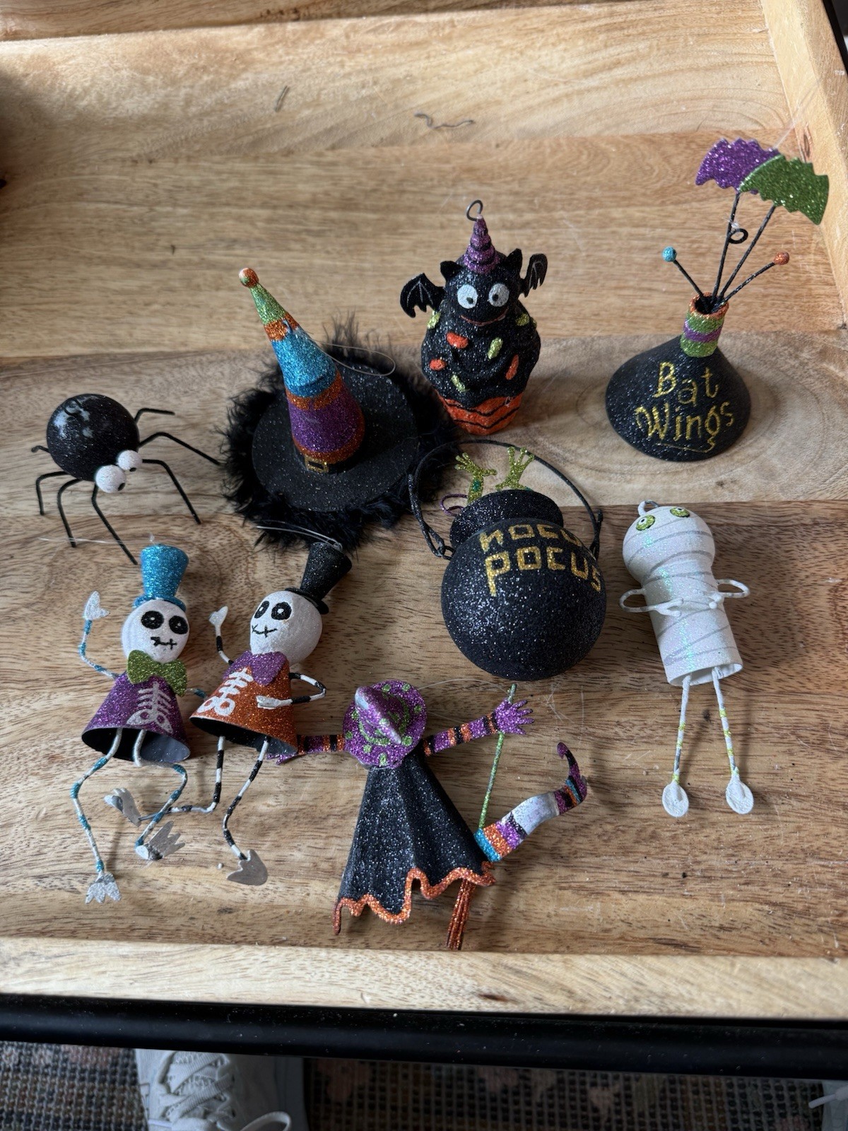 Pier 1 Glitter Halloween Ornament Hocus Pocus*Bat Wings*Cupcake LOT OF 9 Pier 1 Glitter Halloween Ornament Hocus Pocus*Bat Wings*Cupcake LOT OF 9