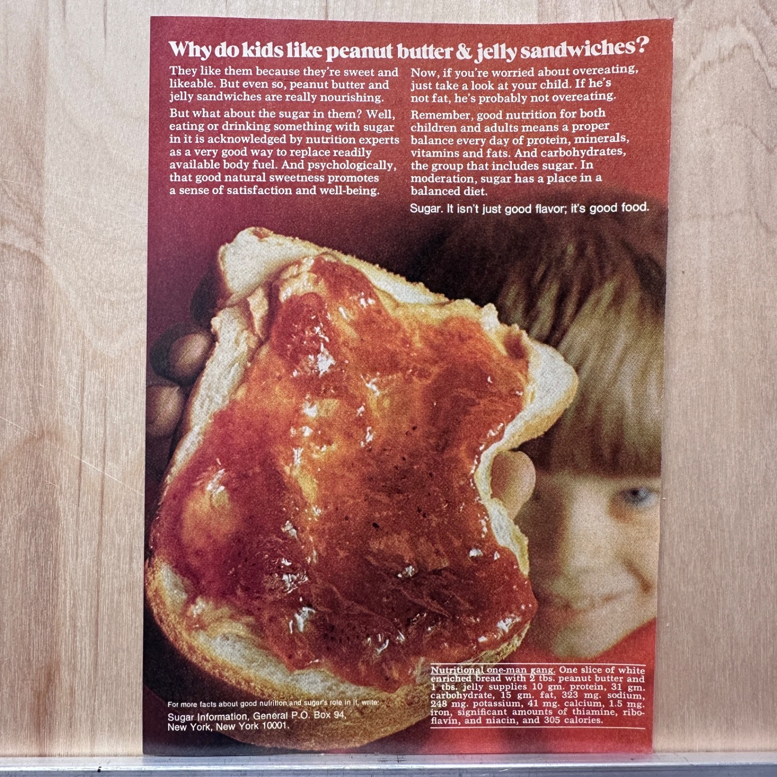 1972 Sugar Information New York City Vintage Print Ad Big Sugar Nutrition Info
