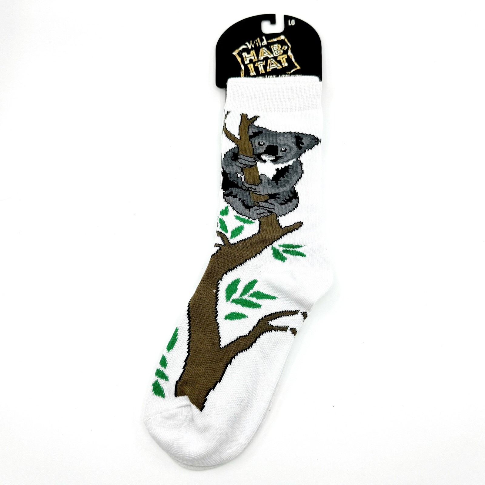 Cute Koala Bear Collectible Socks White and Gray Unisex Large Wild Habitat Cute Koala Bear Collectible Socks White and Gray Unisex Large Wild Habitat
