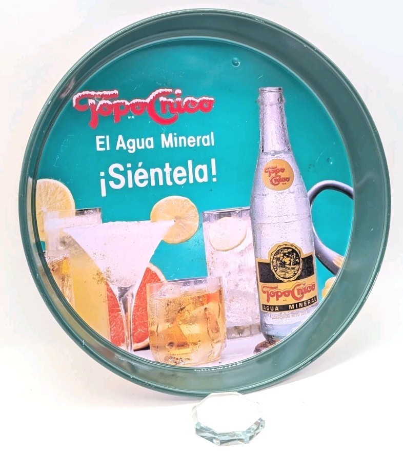 Vintage Topo Chico Tray Spanish Sparkling Mineral Soda Water π²π½ Metal Blue 13 Vintage Topo Chico Tray Spanish Sparkling Mineral Soda Water π²π½ Metal Blue 13